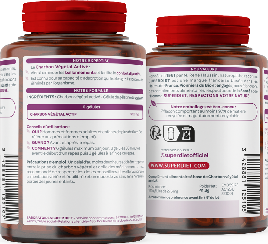 Charbon végétal activé (ballonnements et confort digestif) - 2