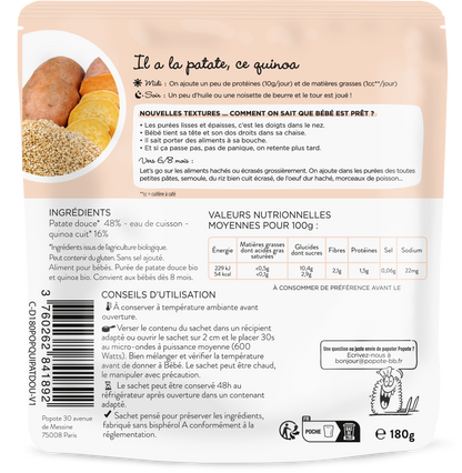 Popote -- Les moulinés patate douce quinoa - 180 g