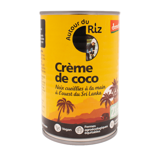 Autour du riz -- Crème de coco bio 23% MG demeter équitable (origine Sri Lanka) - 400 ml